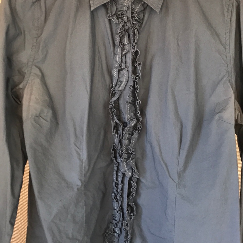 Madison blue ruffled long sleeve top - Picture 3 of 5